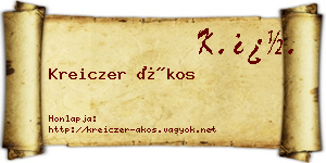 Kreiczer Ákos névjegykártya